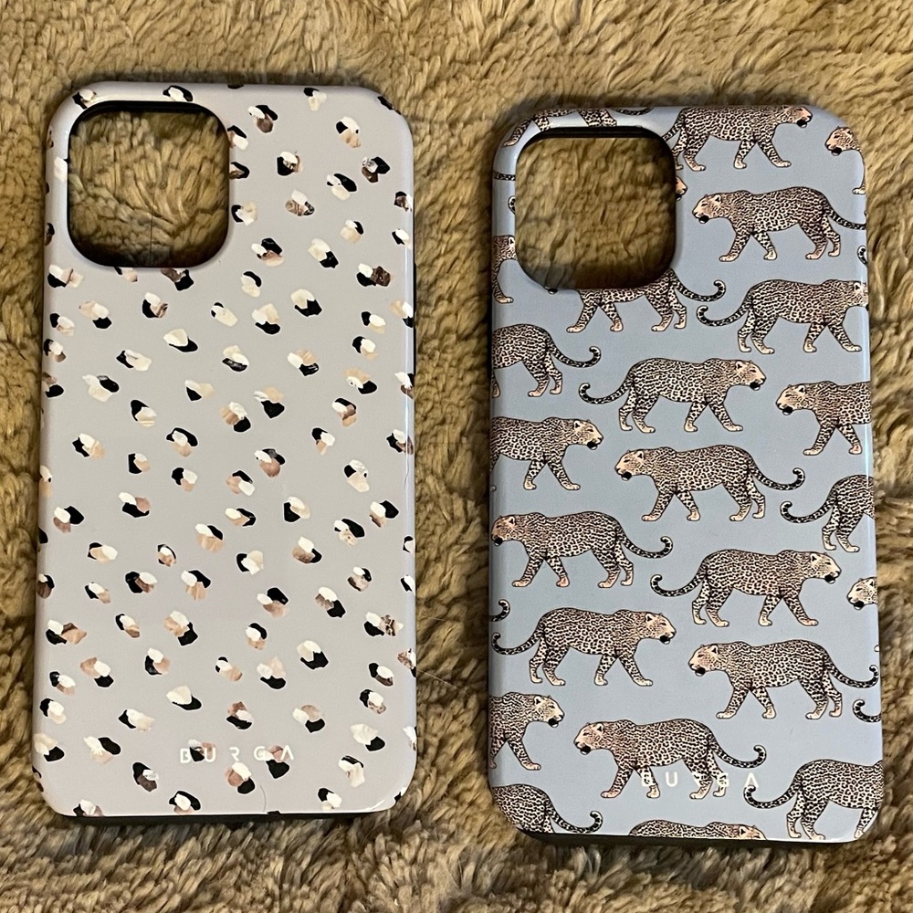 Two Burga iPhone 12 Pro cases